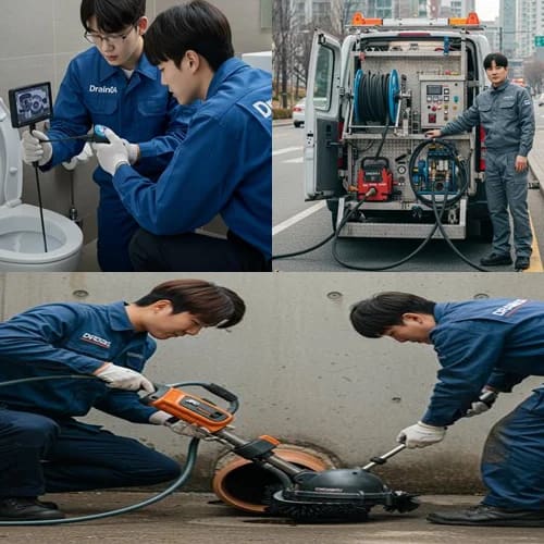평택 고압세척 상가 건물 횡주관 청소... 묵은 때가 싹