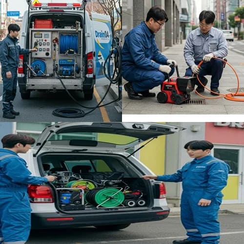 동두천시 하수구고압세척 보산동 상가... 기름때 박멸