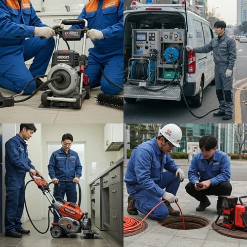 부천 하수구고압세척 중동 상가 배관 막힘