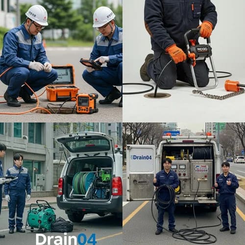 오산 고압세척 오산역 앞 상가 배관 청소