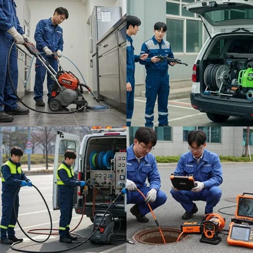 원미구 고압세척 아파트 저층 세대 역류 해결