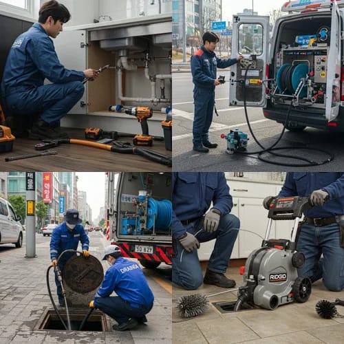 파주 하수구고압세척 문산읍 시장 하수구