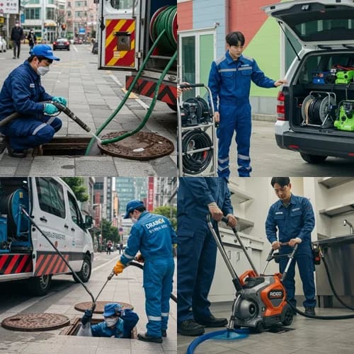 양주시 고압세척 고읍지구 상가 배관