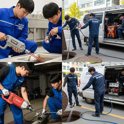 강남 고압세척 논현동 영동시장 하수구