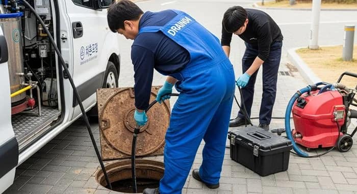 광주 고압세척 경안시장 하수구