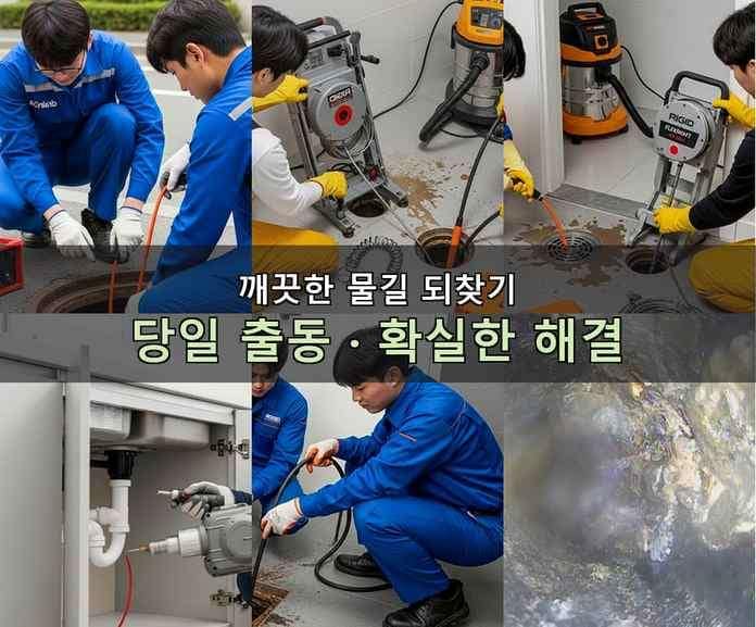 동작구 맨홀막힘 기름·슬러지 제거 작업